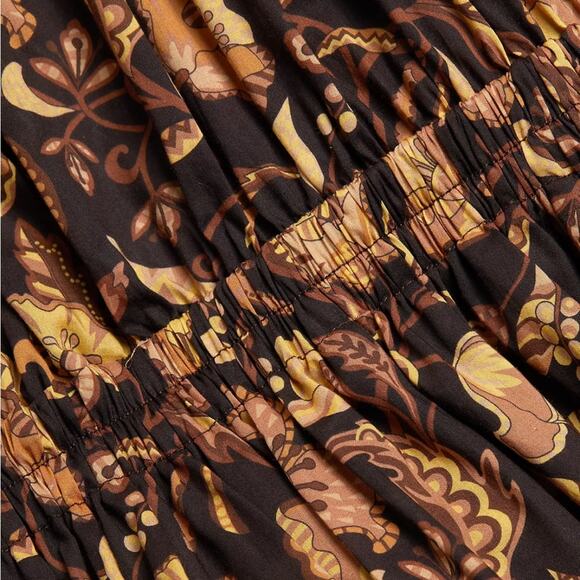 Matteau Puff Sleeve Open Back Orange Floral Maxi Dress - Picture 9 of 13